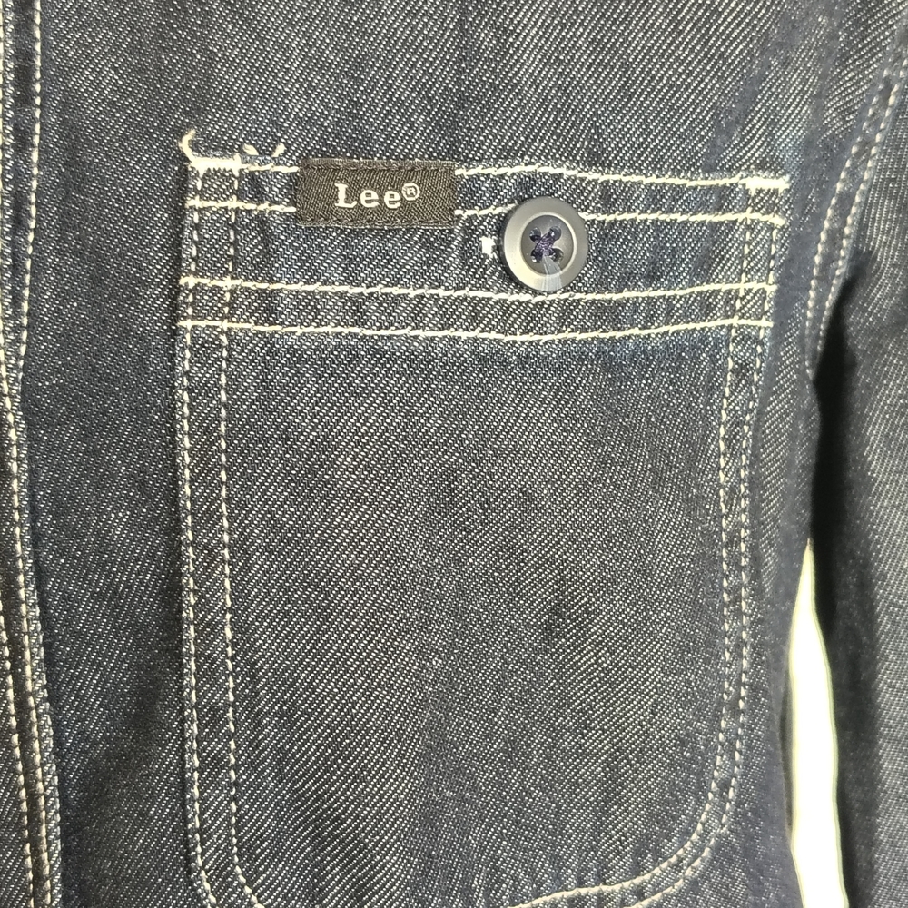 Lee Dark Indigo Denim Button-Up Shirt Dress Size S – Like New - Picture 5 of 9